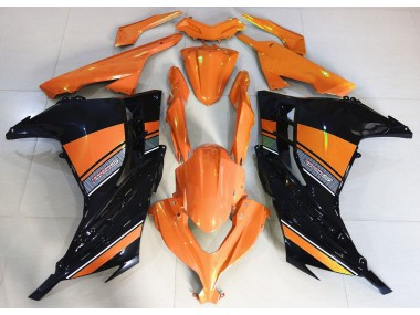 Amanecer Naranja & Negro 2013-2018 Kawasaki Ninja 300 Carenados Moto