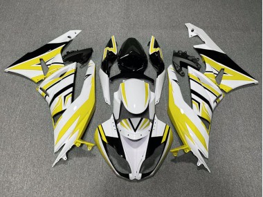 Amarillo Blanco & Negro Zag 2009-2012 Kawasaki ZX6R Carenados Moto