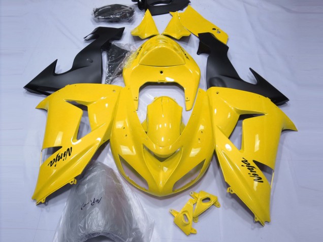 Amarillo Brillante 2006-2007 Kawasaki ZX10R Carenados Moto