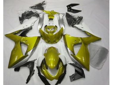 Amarillo Brillante & Blanco 2009-2016 Suzuki GSXR 1000 Carenados Moto