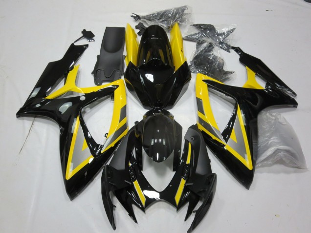 Amarillo Plata & Negro 2006-2007 Suzuki GSXR 600-750 Carenados Moto