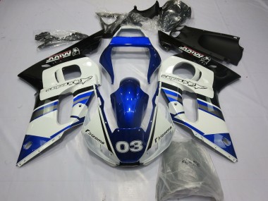 Azul Blanco 03 1998-2002 Yamaha R6 Carenados Moto