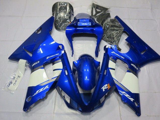 Azul & Blanco 2000-2001 Yamaha R1 Carenados Moto