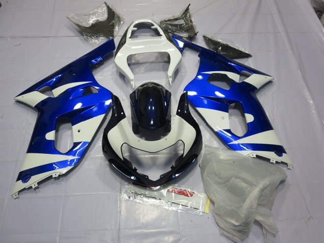 Azul & Blanco 2001-2003 Suzuki GSXR 600-750 Carenados Moto