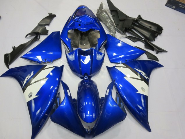 Azul & Blanco 2012-2014 Yamaha R1 Carenados Moto