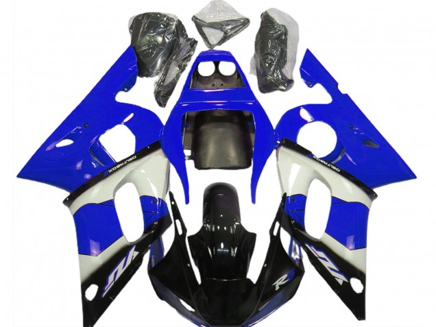 Azul Blanco & Negro 1998-2002 Yamaha R6 Carenados Moto