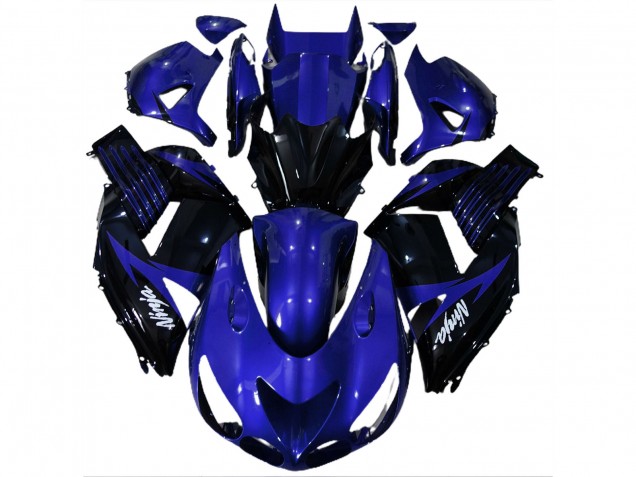 Azul Brillante & Negro 2006-2011 Kawasaki ZX14R Carenados Moto