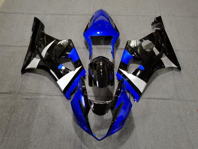 Azul Brillante Negro & Plateado 2003-2004 Suzuki GSXR 1000 Carenados Moto