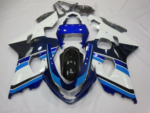 Azul Claro Blanco & Negro 2004-2005 Suzuki GSXR 600-750 Carenados Moto