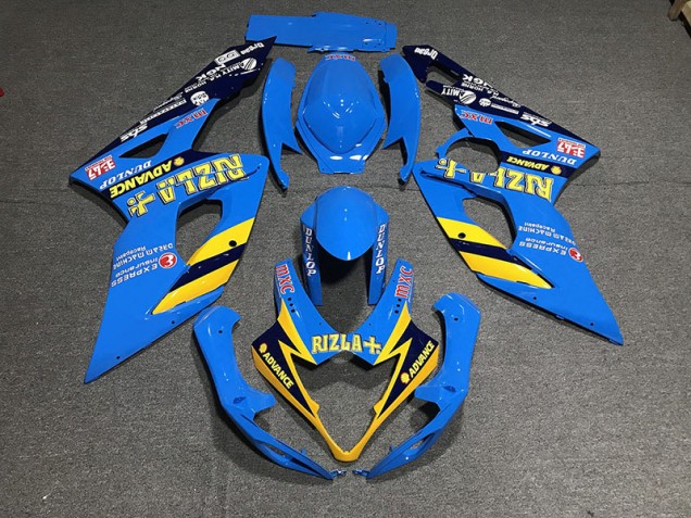 Azul Claro Rizla 2005-2006 Suzuki GSXR 1000 Carenados Moto