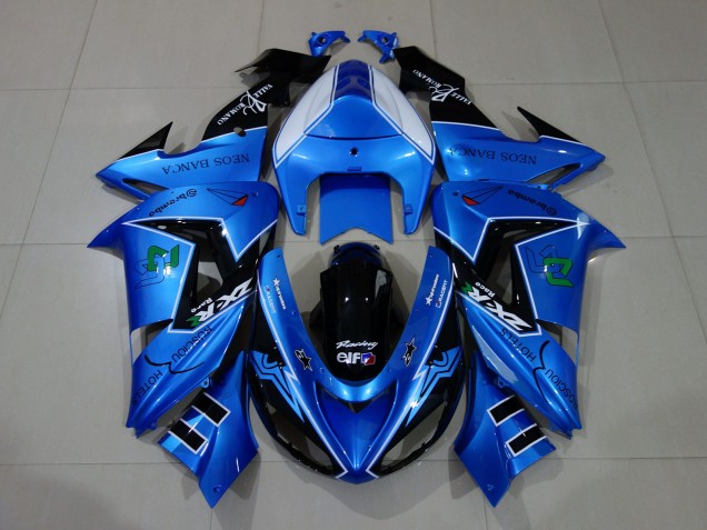 Azul Líquido & Logotipos 2006-2007 Kawasaki ZX10R Carenados Moto