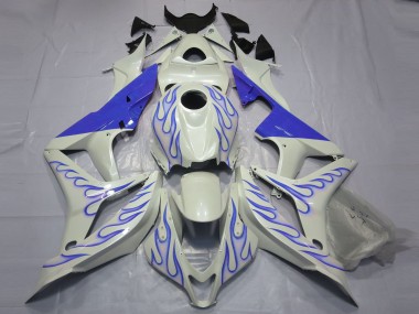 Azul Llama Sobre Blanco 2007-2008 Honda CBR600RR Carenados Moto