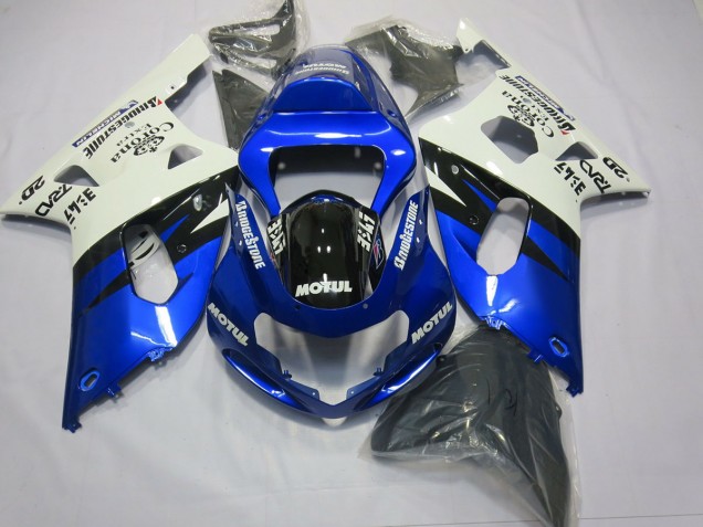 Azul & Negro 2001-2003 Suzuki GSXR 600-750 Carenados Moto