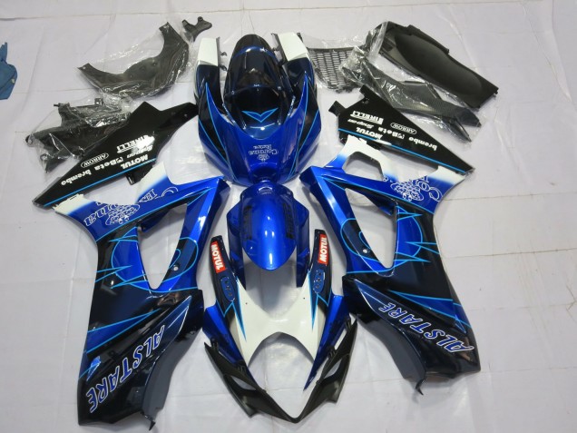 Azul & Negro Corona 2007-2008 Suzuki GSXR 1000 Carenados Moto