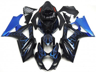 Azul & Negro Personalizados Llama 2007-2008 Suzuki GSXR 1000 Carenados Moto