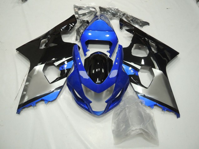 Azul Negro & Plata 2004-2005 Suzuki GSXR 600-750 Carenados Moto