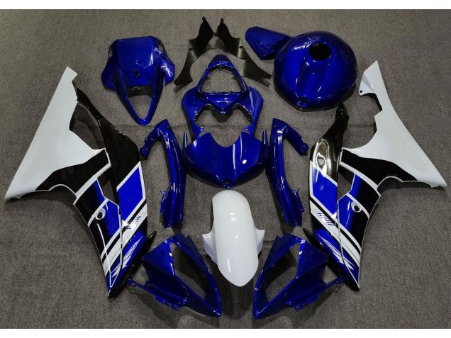 Azul Oscuro & Blanco Personalizado 2008-2016 Yamaha R6 Carenados Moto