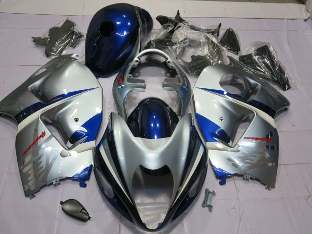 Azul & Plata 1997-2007 Suzuki GSXR 1300 Carenados Moto