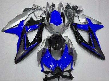 Azul & Plata 2008-2010 Suzuki GSXR 600-750 Carenados Moto