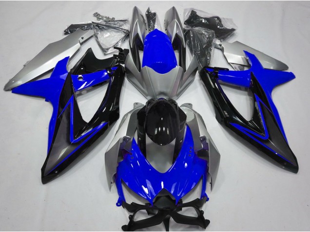 Azul & Plata 2008-2010 Suzuki GSXR 600-750 Carenados Moto