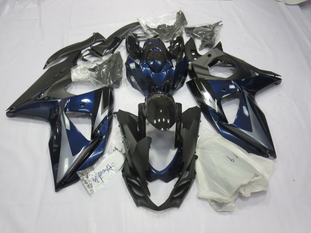 Azul Plata & Negro 2009-2016 Suzuki GSXR 1000 Carenados Moto