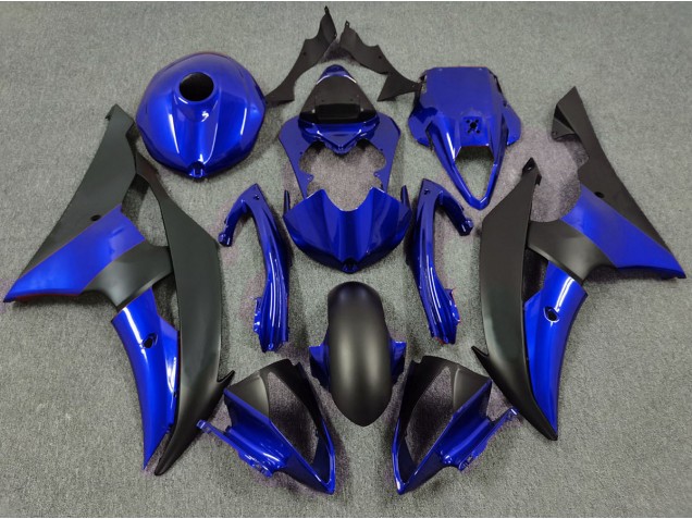 Azul Profundo & Negro Mate 2008-2016 Yamaha R6 Carenados Moto