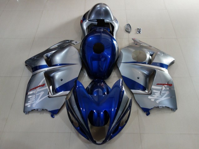 Azul Profundo & Plata 1997-2007 Suzuki GSXR 1300 Carenados Moto