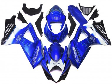 Azul Vibrante Con Blanco Corona 2007-2008 Suzuki GSXR 1000 Carenados Moto