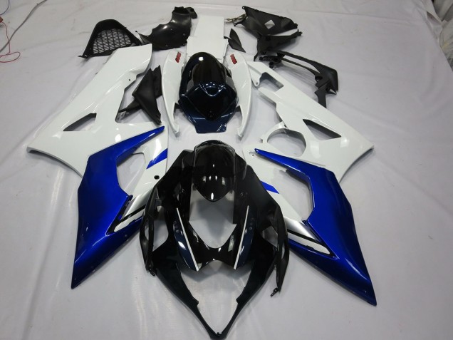 Blanco & Azul 2005-2006 Suzuki GSXR 1000 Carenados Moto