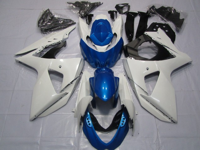 Blanco & Azul 2009-2016 Suzuki GSXR 1000 Carenados Moto