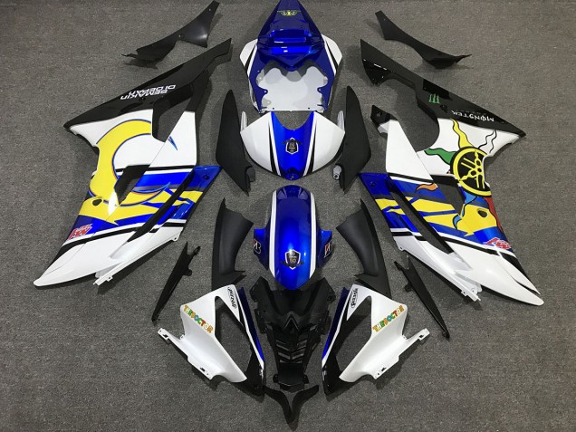 Blanco & Azul Personalizado 2008-2016 Yamaha R6 Carenados Moto