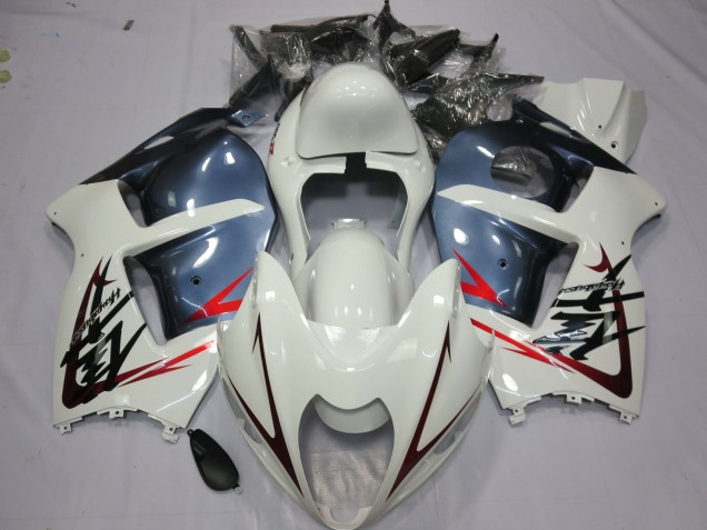 Blanco & Azul Polvoriento 1997-2007 Suzuki GSXR 1300 Carenados Moto