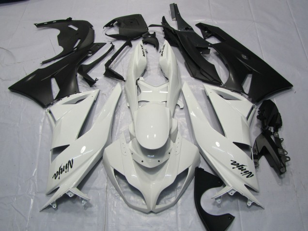 Blanco Brillante 2009-2012 Kawasaki ZX6R Carenados Moto