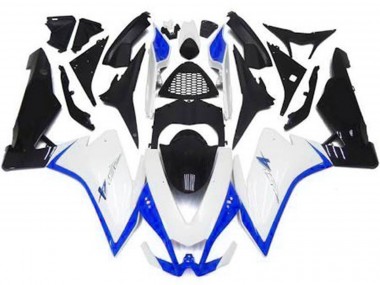 Blanco Brillante & Azul 2010-2015 Aprilia RSV4 1000 Carenados Moto