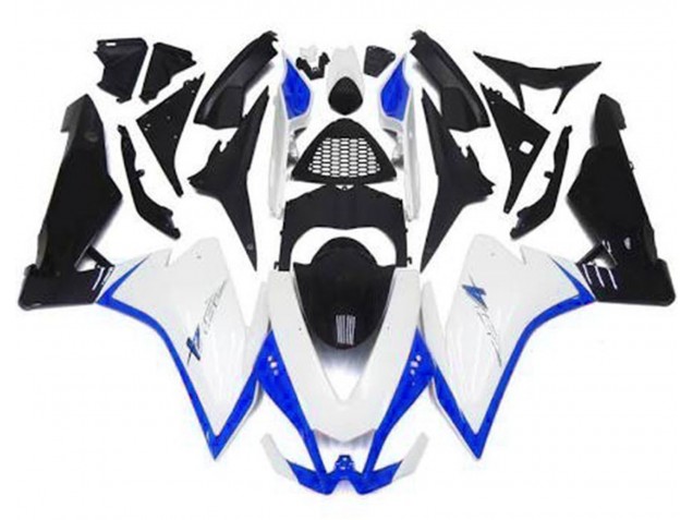 Blanco Brillante & Azul 2010-2015 Aprilia RSV4 1000 Carenados Moto