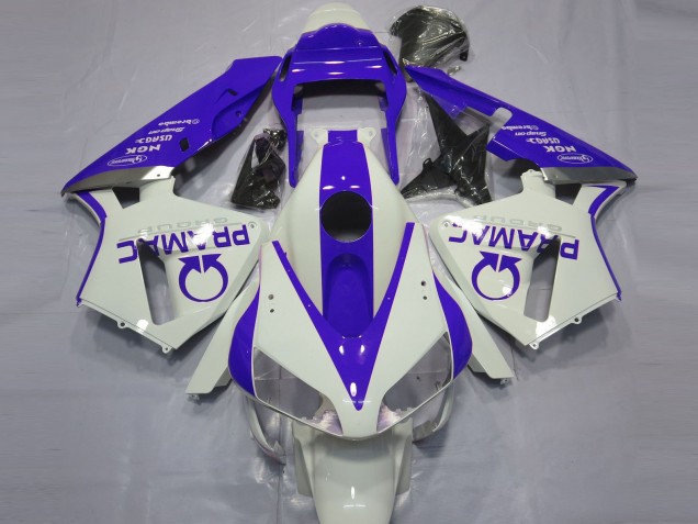 Blanco Brillante & Azul Pramac 2003-2004 Honda CBR600RR Carenados Moto