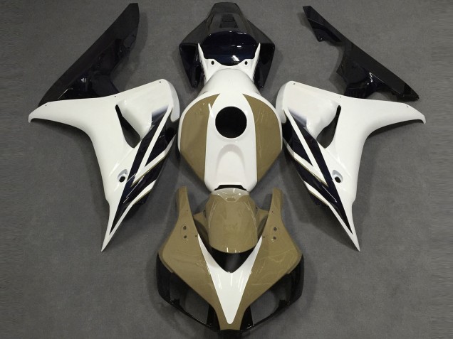 Blanco Brillante Bronceado Negro 2006-2007 Honda CBR1000RR Carenados Moto