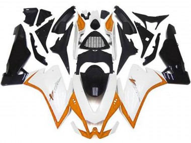 Blanco Brillante & Naranja 2010-2015 Aprilia RSV4 1000 Carenados Moto