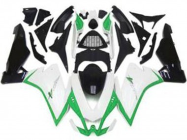 Blanco Brillante & Verde 2010-2015 Aprilia RSV4 1000 Carenados Moto