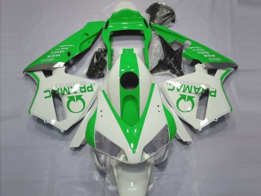 Blanco Brillante & Verde Pramac 2003-2004 Honda CBR600RR Carenados Moto