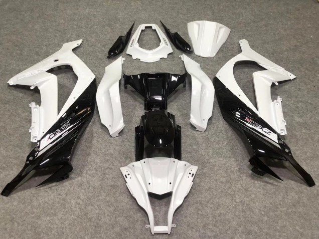 Blanco Brillo / Negro 2011-2015 Kawasaki ZX10R Carenados Moto