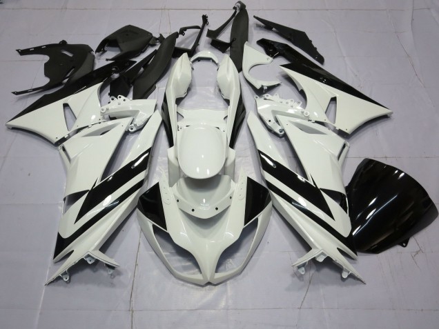 Blanco Especial Negro 2009-2012 Kawasaki ZX6R Carenados Moto