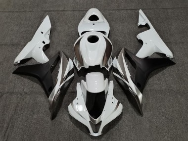 Blanco Grafito & Negro 2007-2008 Honda CBR600RR Carenados Moto