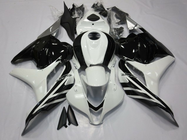 Blanco & Negro Brillante 2009-2012 Honda CBR600RR Carenados Moto