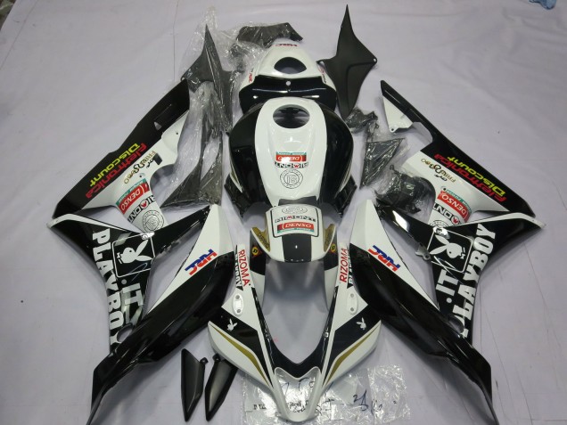 Blanco & Negro Playboy 2007-2008 Honda CBR600RR Carenados Moto