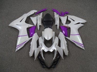 Blanco Perla & Morado 2011-2024 Suzuki GSXR 600-750 Carenados Moto