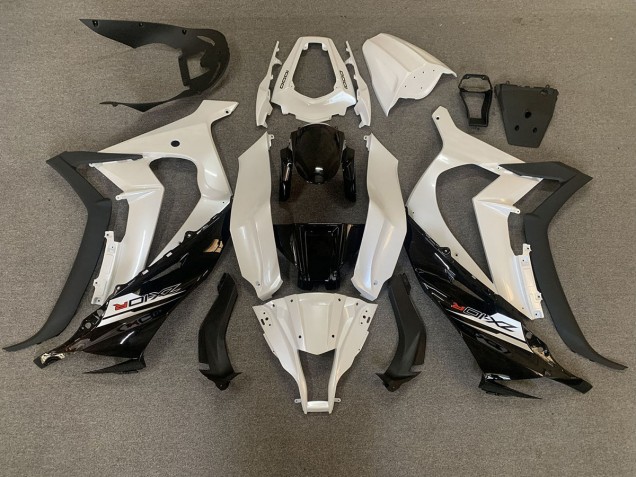 Blanco Perla & Negro 2011-2015 Kawasaki ZX10R Carenados Moto