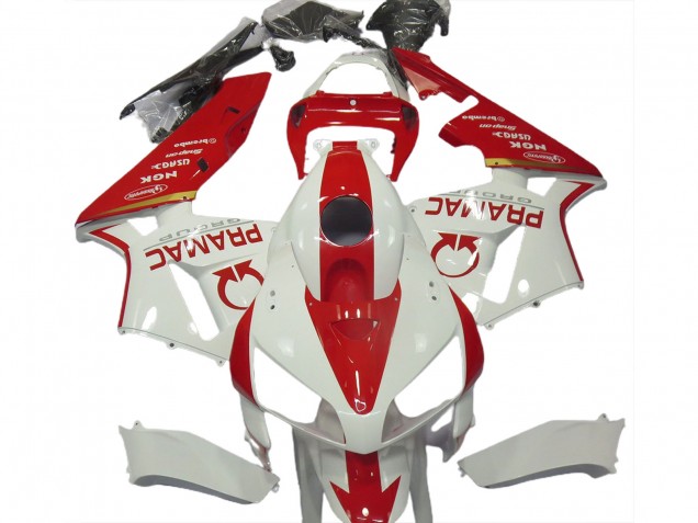 Blanco & Rojo Personalizado 2005-2006 Honda CBR600RR Carenados Moto