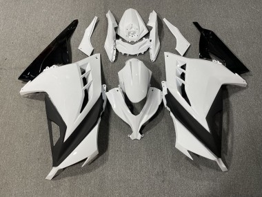 Brillo Nítido Blanco & Negro 2013-2018 Kawasaki Ninja 300 Carenados Moto