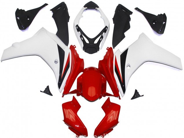 Brillo Rojo & Blanco 2011-2012 Honda CBR600F Carenados Moto